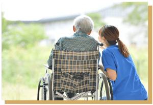 man in wheelchair with doctor overlooking the view life settlements settlement viatical senior couple seniors life settlement